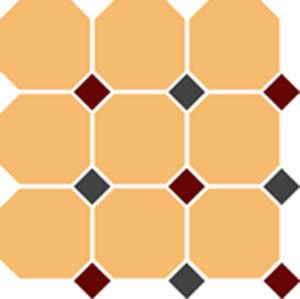 Керамогранит Ochre Yellow Octagon /Brick Red + Black Dots (30x30) 21 OCT20+14-B