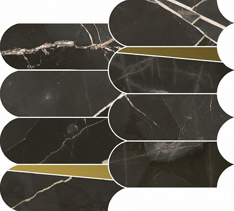 Мозаика Stellaris Absolut Black Mosaico Elegant (32.5x36.1)