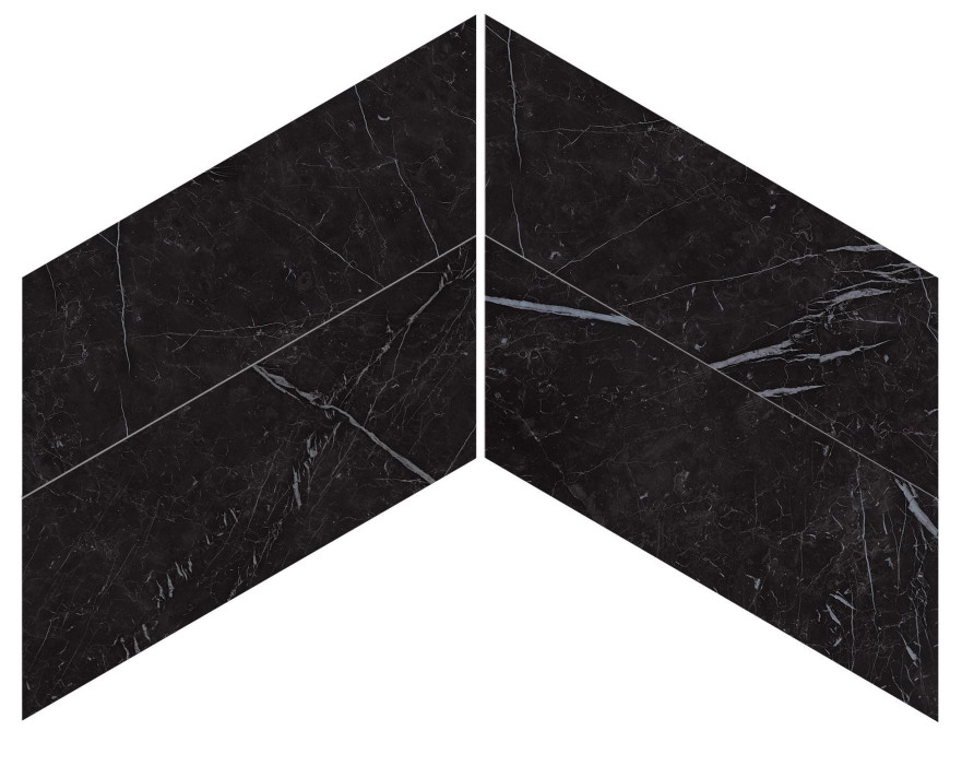 Мозаика Marvel Nero Marquina Chevron Lappato (22.5X22.9) AS1W AS1W
