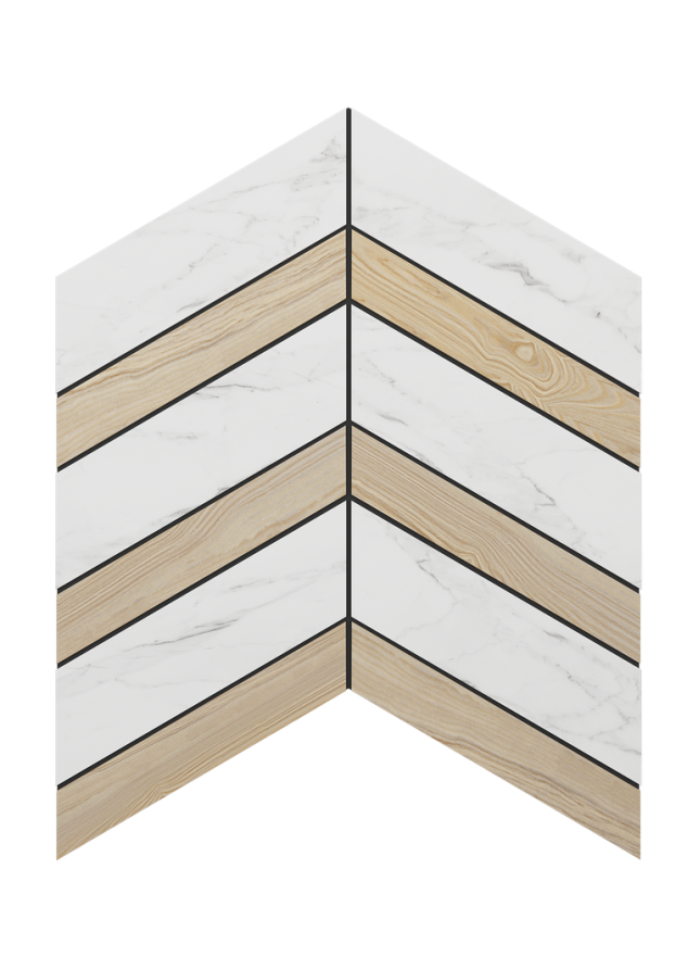 Мозаика SM01/SI03 Chevron (37,5x29x10) непол. SM 01