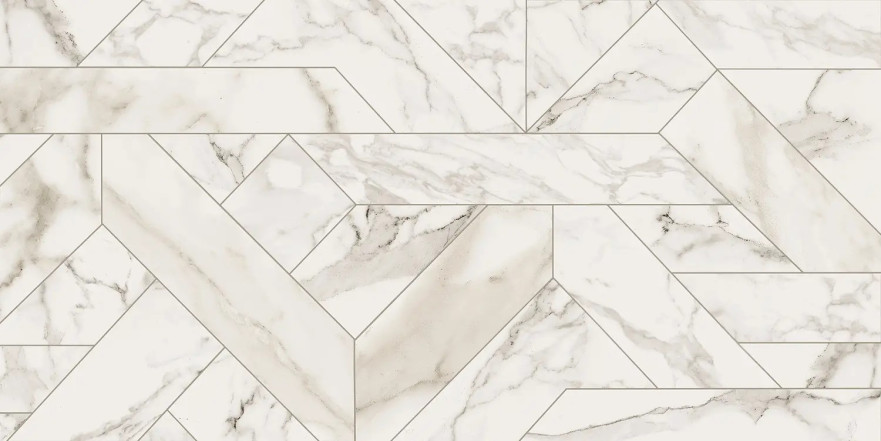Керамогранит Rhapsody Outline white levigato rettificato 118713 (60x120) 118713