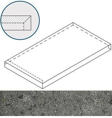 Grey X2 Scalino (33X60) Angolare Sx 620070001075