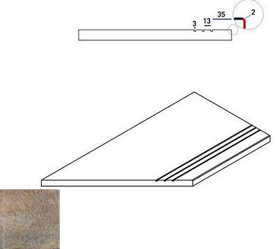 Бортик левый Emerald Bordo Grip Sx 620090000271 (30x60)
