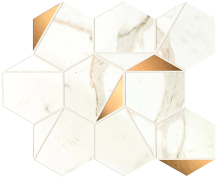Мозаика Marvel Calacatta Prestigio Gold Hex Shiny (25.1x29) A4WU A4WU