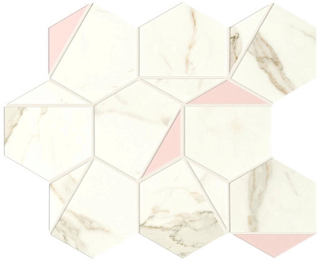 Мозаика Marvel Calacatta Prestigio Rose Hex Silk (25.1x29) A4WS