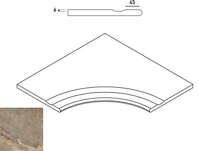 Бортик с выемкой угловой закругленныйDark Bordo Svasato Angolare Round 30 620090000210 (60x60)