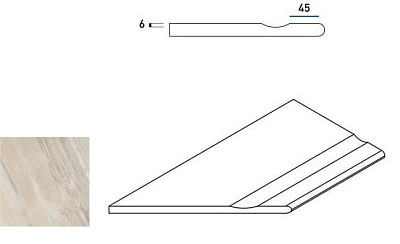 Бортик с выемкой левый закругленный White Bordo Svasato Round Sx 620090000200 (30x60)