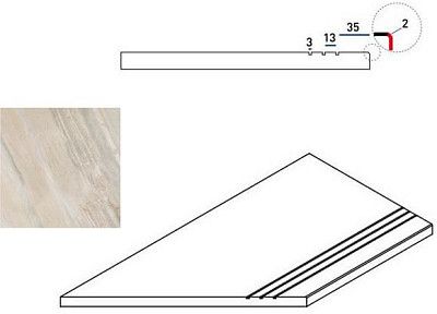 Бортик левый White Bordo Grip Sx 620090000209 (30x60)