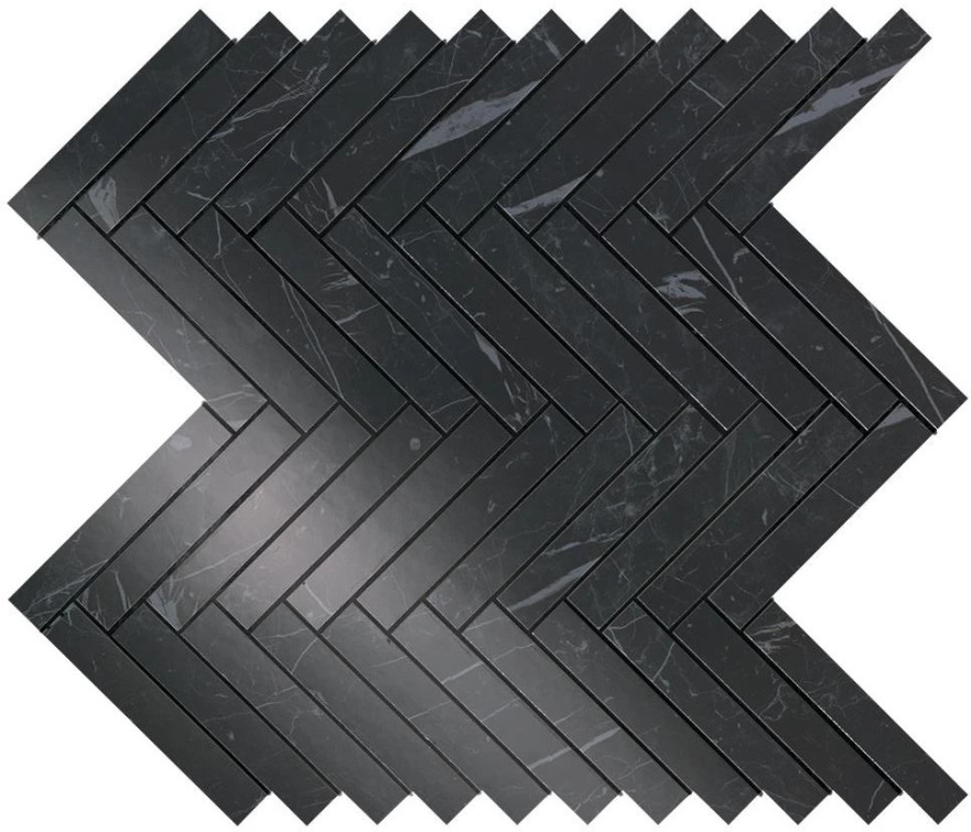 Мозаика Marvel Nero Marquina Herringbone Wall (30.5x30) 9SHN 9SHN