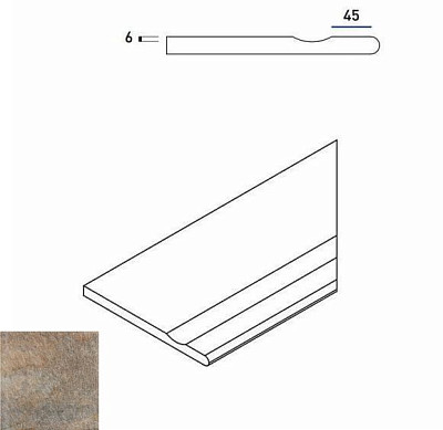 Бортик с выемкой правый закругленный Emerald Bordo Svasato Round Dx 620090000261 (30x60)