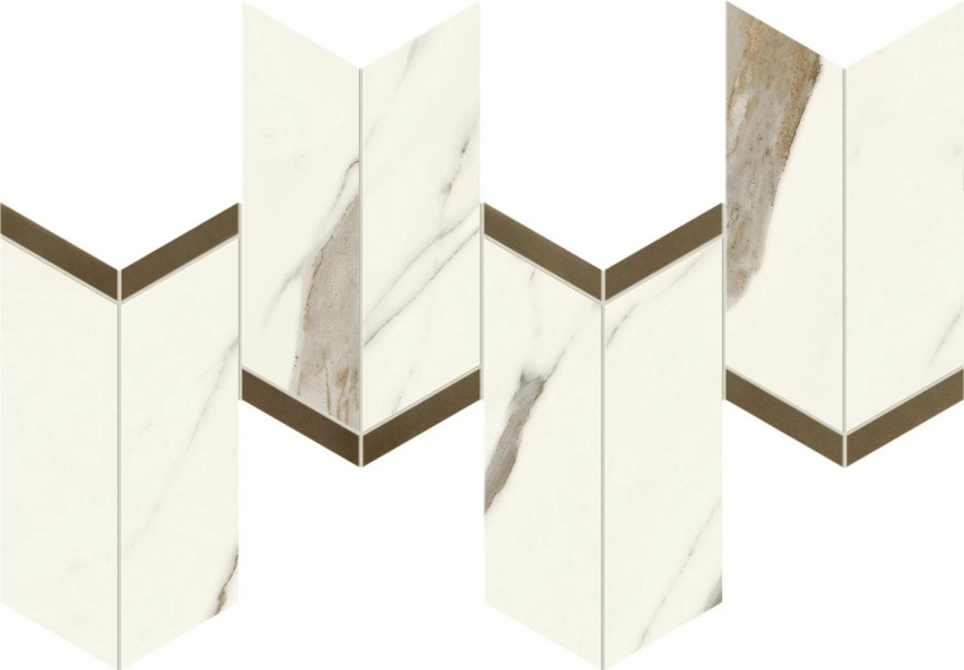 Мозаика Marvel Calacatta Sublime Mosaico Chevron Lappato (19.2x46.3) AF8X AF8X