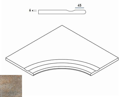 Бортик угловой закругленный с выемкой Emerald Bordo Svasato Angolare Round 30 620090000258 (60x60)