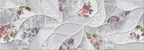 Керамическая плитка Malwiya Grey Floris (24,2x70) 506961101