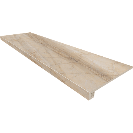 Комплект (Ступень BR01 (33x120) непол. (прямоугол. бортик) без насечек + подступенок (14,5x120)