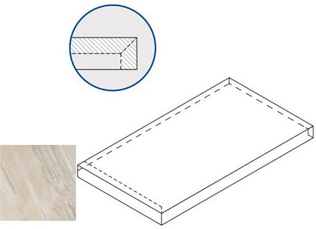 Ступень угловая левая White X2 Scalino Angolare Sx 620070000696 (33x60)