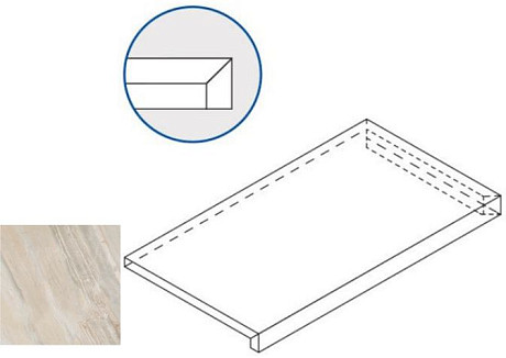 Ступень угловая правая White X2 Scalino Angolare Dx 620070000695 (33x60)