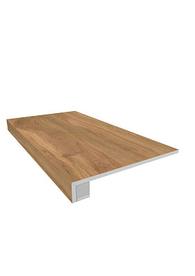 Комплект (Ступень SI02 (33x120) непол. (прямоугол. бортик) без насечек + подступенок (14,5x120)