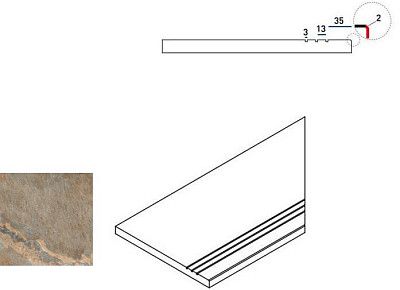 Бортик правый Dark Bordo Grip Dx 620090000222 (30x60)