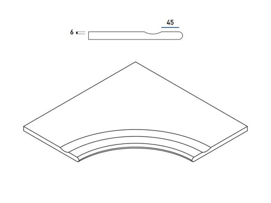 Silver Bordo Svasato Angolare Round 30 620090000733 (60x60) 620090000733