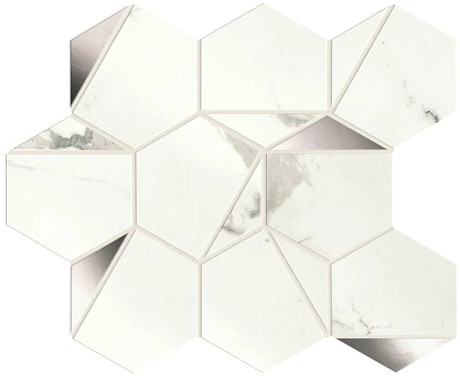Мозаика Marvel Statuario Supremo Platino Hex Shiny (25.1x29) A4WV