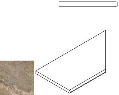 Бортик правый закругленный Dark Bordo Round Dx 620090000216 (30x60)