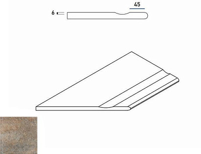 Бортик с выемкой левый закругленный Emerald Bordo Svasato Round Sx 620090000262 (30x60)