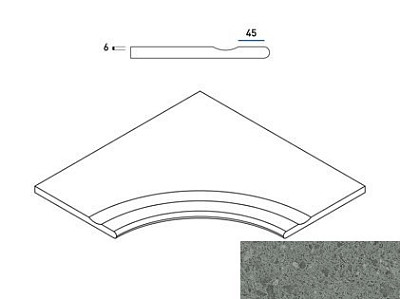 Grey Bordo Svasato Angolare Round 30 620090000583 (60x60)