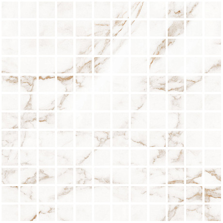 Мозаика Blanc Statuario Gold Mosaic 25 Soft (30x30) LV10634