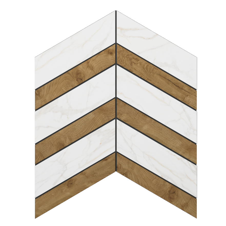 Мозаика SM02/SI04 Chevron (37,5x29x10) непол. SM 02