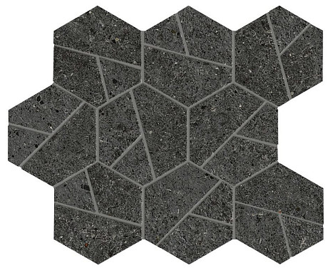 Мозаика Boost Stone Tarmac Mosaico Hex (25.28.5) A7C2