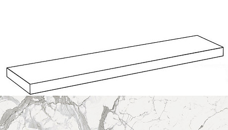 Ступень угловая левая Charme Evo Statuario ScalinoSx 620070001448 (33x160)