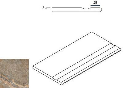 Бортик с выемкой закругленный Dark Bordo Svasato Round 620090000212 (30x60)