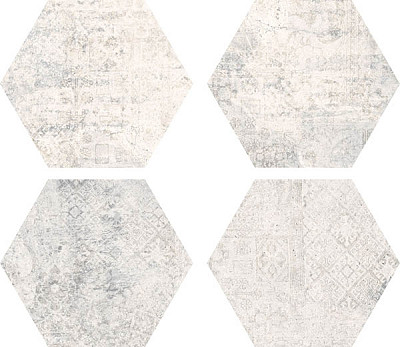 Керамогранит Concrete White Decor Hex (22x25)