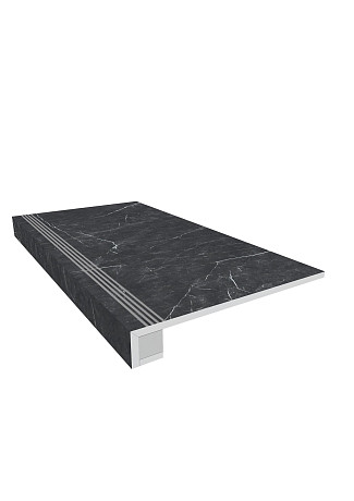 Комплект (Ступень VS03 (33x120) непол. (прямоугол. бортик) с насечками+ подступенок (14,5x120)