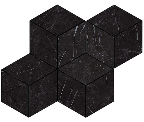 Мозаика Marvel Nero Marquina Mosaico Esag. Lapp. (30x35) AS2K