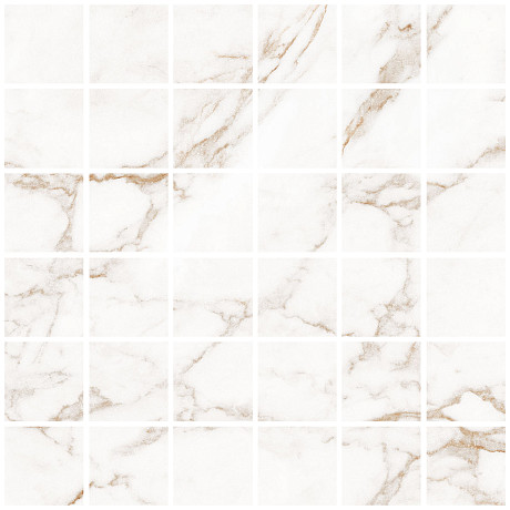 Мозаика Blanc Statuario Gold Mosaic 55 Soft (30x30) LV10638