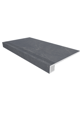 Комплект (Ступень TE04 (33x120) непол. (прямоугол. бортик) с насечками + подступенок (14,5x120)