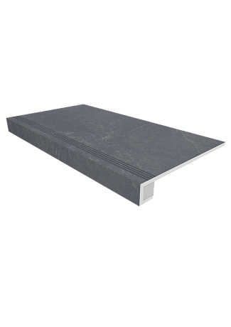 Комплект (Ступень TE04 (33x120) непол. (прямоугол. бортик) с насечками + подступенок (14,5x120)