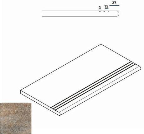 Ступень закругленная Emerald Gradino Round Grip 620040000040 (30x60)