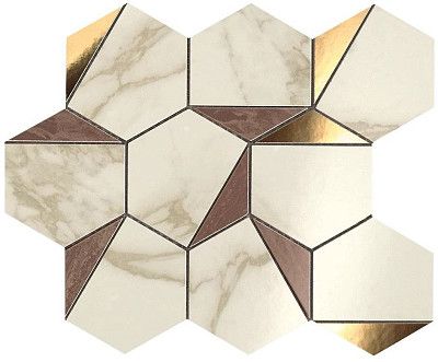 Мозаика Marvel Gold Hex Brown-Calacatta (25.1x29) 9EHB