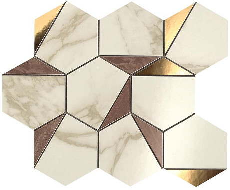 Мозаика Marvel Gold Hex Brown-Calacatta (25.1x29) 9EHB