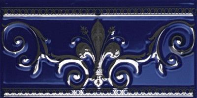 Бордюр CENEFA NOBLESSE COBALTO SILVER (10x20) S001227