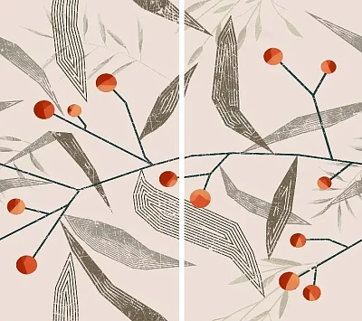 Панно Seventies Bell (компл. из 2-х штук) (60x60) 06-01-1-36-05-11-3657-0