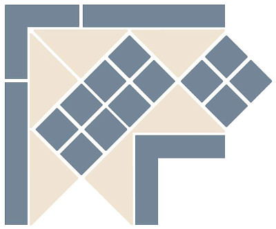 Угол Corner LISBON 1 Strip Special 11, 16 (21,6х21,6х15,1) Blue/White V-LISBON-C1S/1C