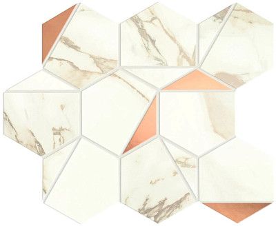 Мозаика Marvel Calacatta Imperiale Gold HexShiny (25.1x29) A4WW
