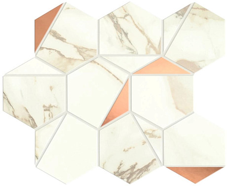 Мозаика Marvel Calacatta Imperiale Gold HexShiny (25.1x29) A4WW