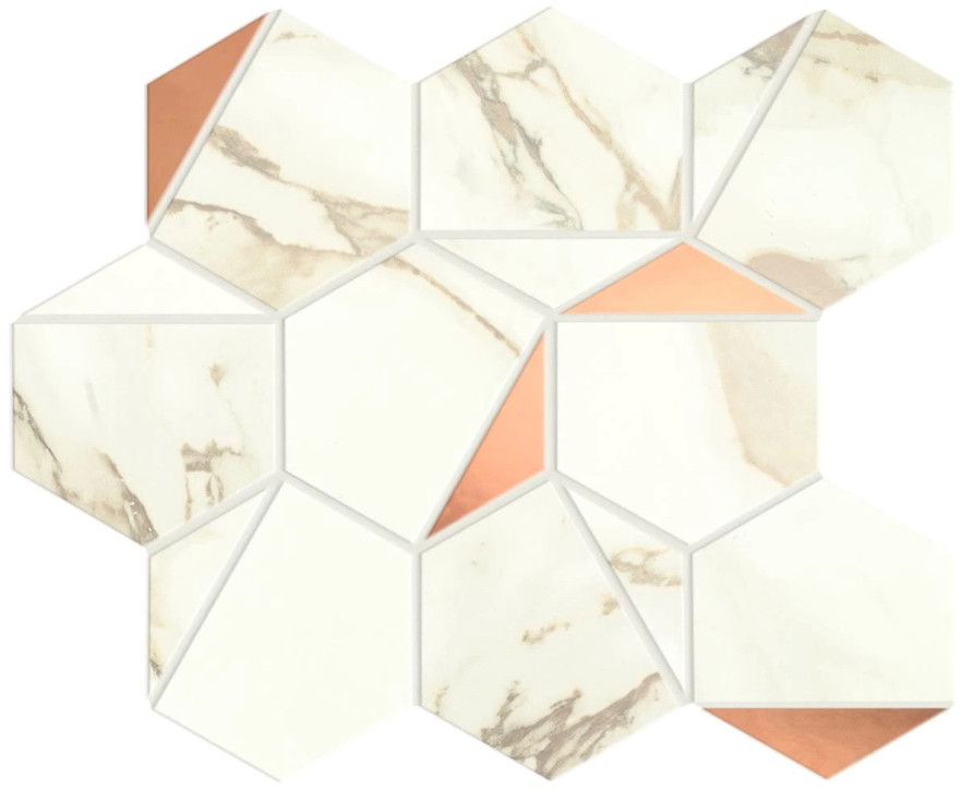 Мозаика Marvel Calacatta Imperiale Gold HexShiny (25.1x29) A4WW A4WW