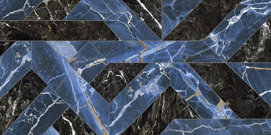 Керамогранит Rhapsody Outline blue levigato rettificato 118716 (60x120) 118716