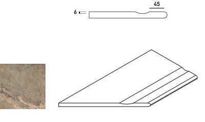 Бортик с выемкой левый закругленный Dark Bordo Svasato Round Sx 620090000214 (30x60)