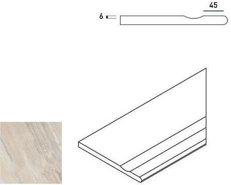 Бортик с выемкой правый закругленный White Bordo Svasato Round Dx 620090000199 (30x60)